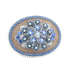 HHH Designs - Colored Crystal Belt Buckle Blue