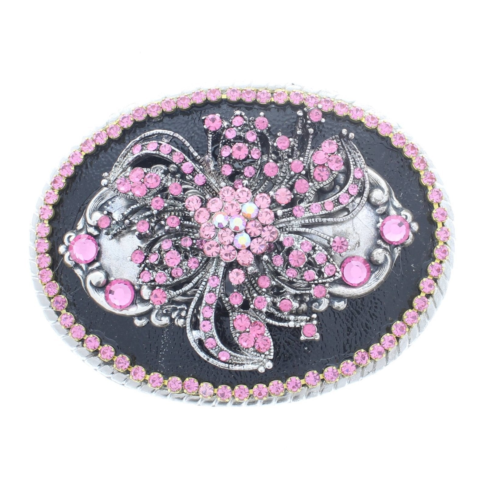 HHH Designs - Colored Crystal Belt Buckle Pink