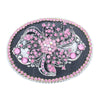 HHH Designs - Colored Crystal Belt Buckle Pink