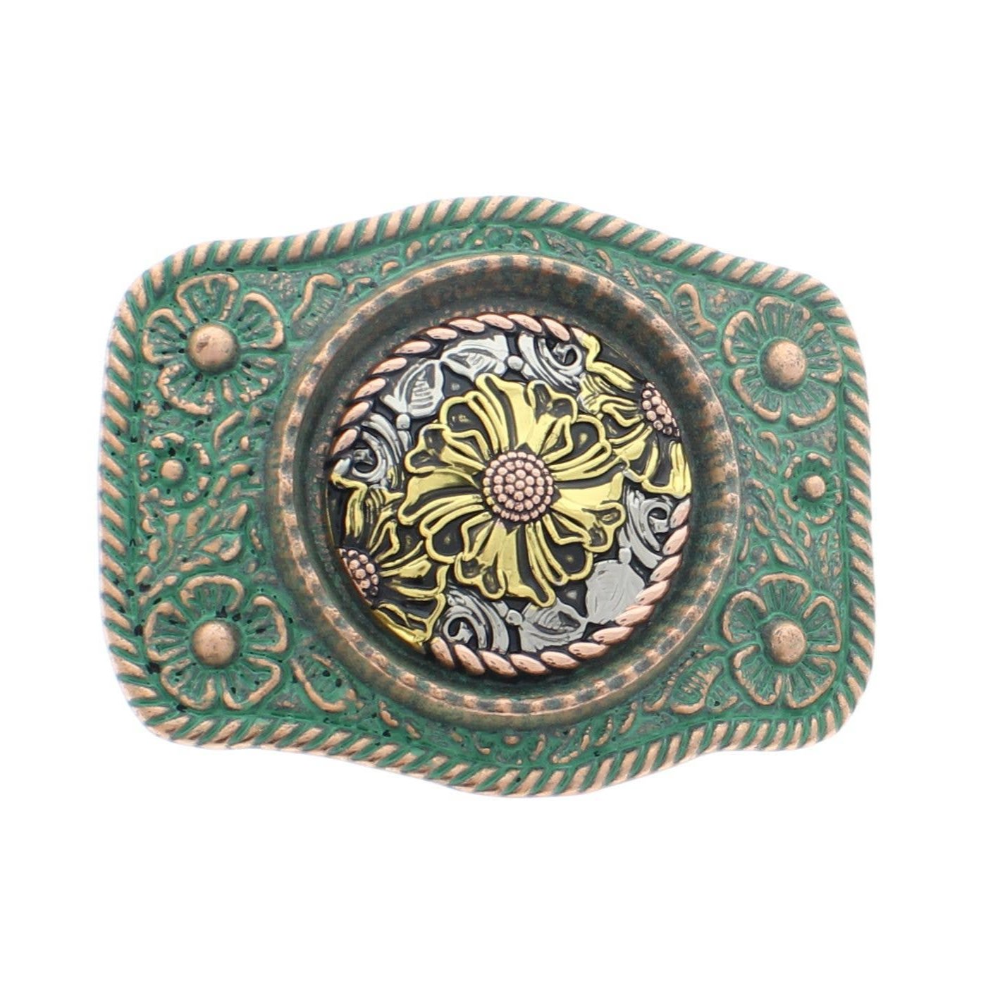 HHH Designs - Floral Belt Buckle Front view