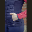 HKM Basel Jersey/nylon Vest on a model showing detail of a front zip pocket