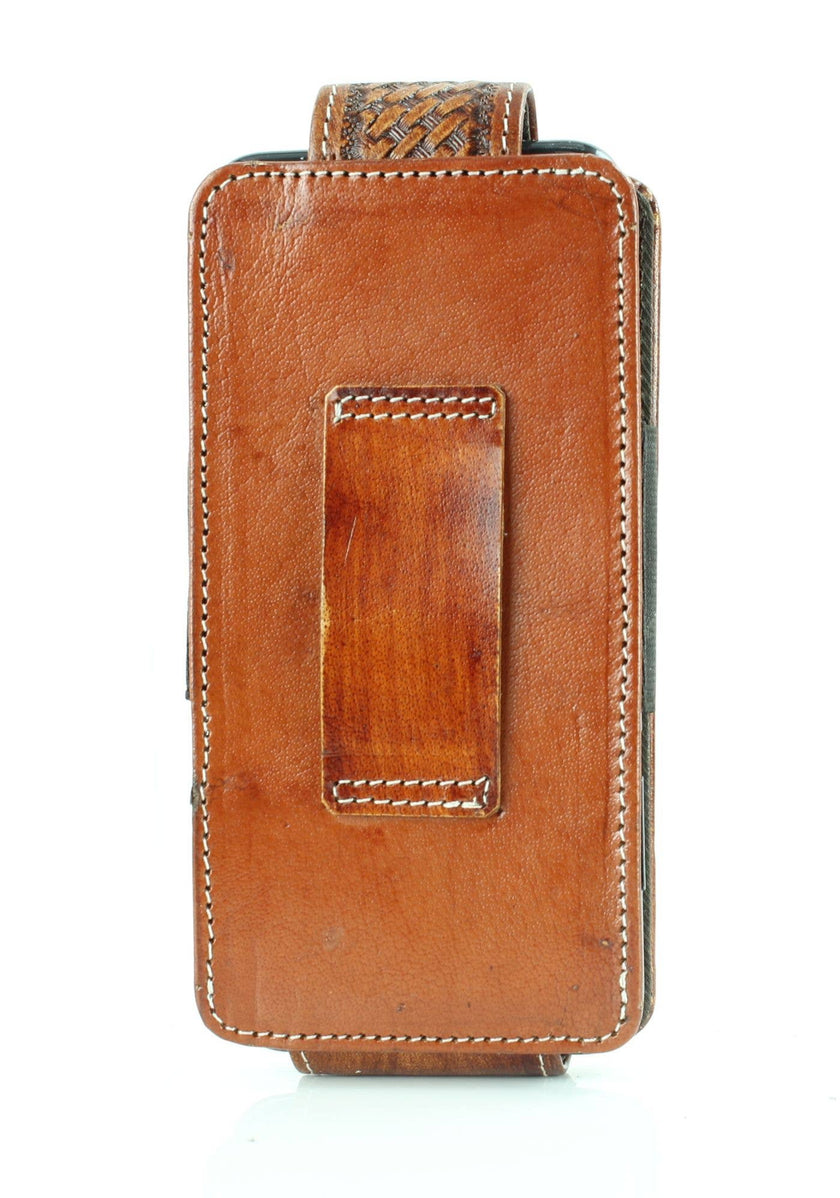 Hair on Hide Belt Phone Case w/ Turquoise back