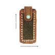Hair on Hide Belt Phone Case w/ Turquoise detail of dimensions