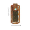 Hair on Hide Belt Phone Case w/ Turquoise detail of dimensions