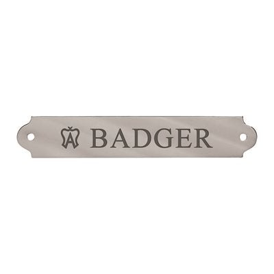 Chrome name plate for halter