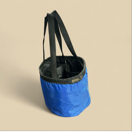 Healthy HairCare Grooming Bag Blue and black with two black handles.