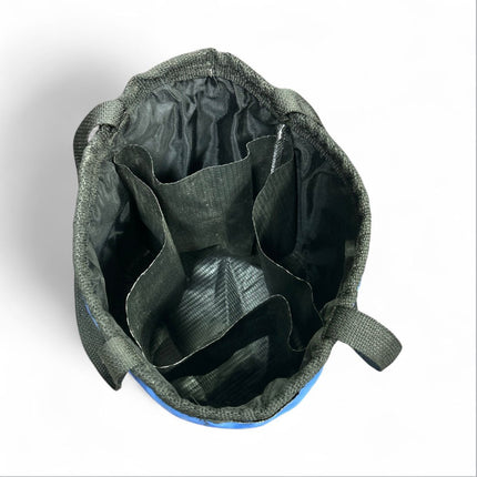 Healthy HairCare Grooming Bag top view of black nylon dividers inside