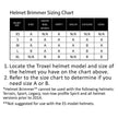 Helmet Brimmer size guide chart