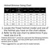 Helmet Brimmer size guide chart