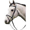 Henri de Rivel Pro Padded Dressage Bridle With Flash And Web Reins Black with White trim