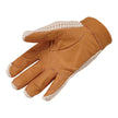 Heritage Crochet Riding Glove in tan showing palm side 