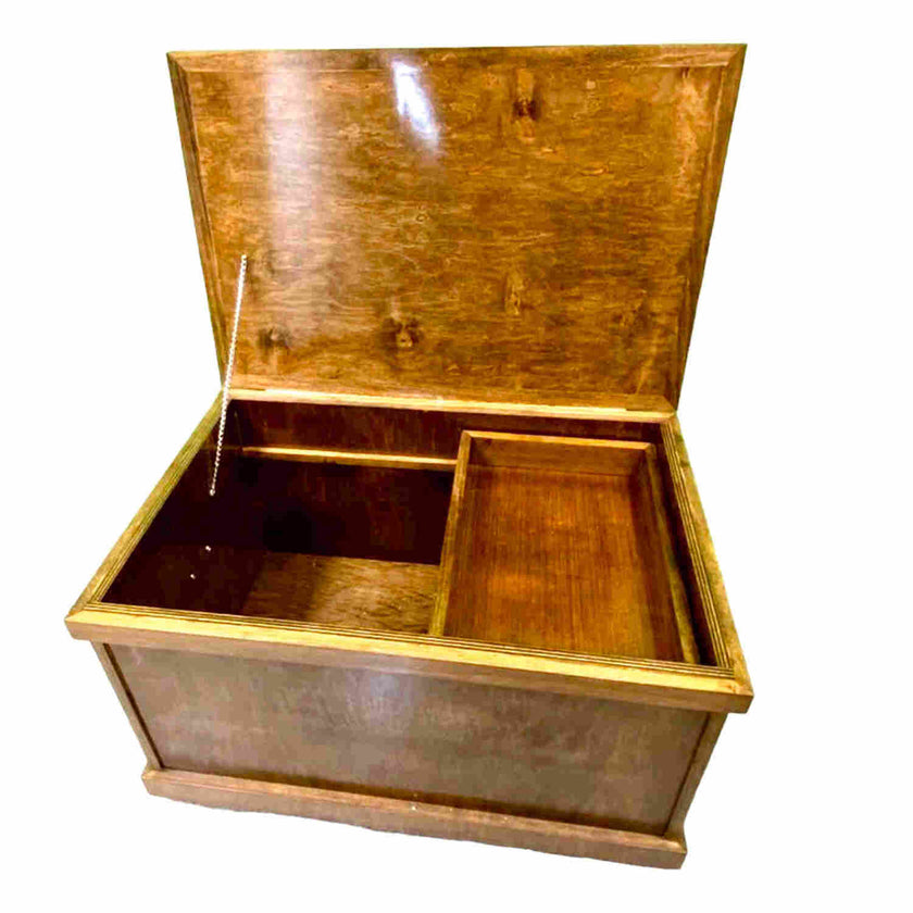 HorseHairz Equestrian Tack Trunk open showing the inside detail of space.