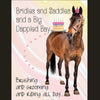 Horse Birthday Card: Bridles & Saddles Dappled Bat front cover
