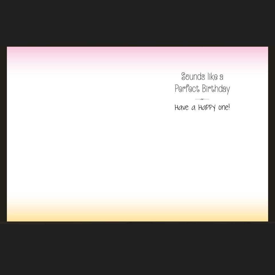 Horse Birthday Card: Bridles & Saddles Dappled Bay showing full inside of card.