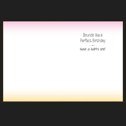 Horse Birthday Card: Bridles & Saddles Dappled Bay showing full inside of card.