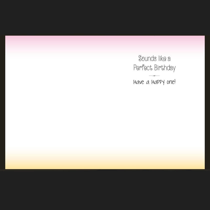 Horse Birthday Card: Bridles & Saddles Dappled Bay showing full inside of card.