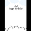 Horse Birthday Card: Happy Trails Text 'And Happy Birthday!' on a white background with decorative elements.