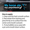 Horse Bumper Sticker: My horse ate my paycheck! instructions on how to apply