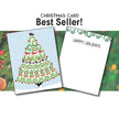 Horse Christmas Card - Horse Shoes with a tree design and 'Happy Holidays' text, labeled as a best seller.