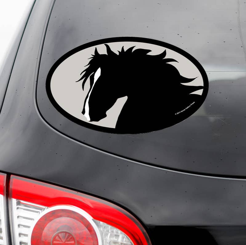Horse Sticker: Horse w/ Flowing Mane on a car