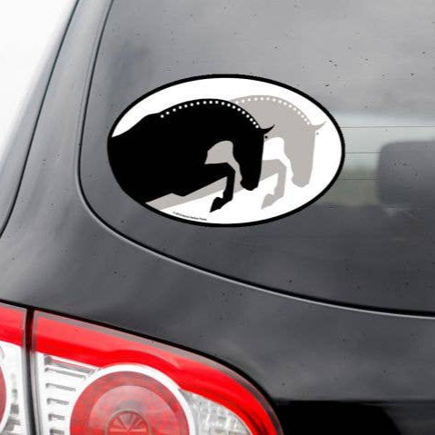 Horse Sticker: Hunters in Tandem on a car