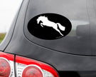 Horse Sticker: Jumper on Black on a car