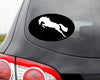 Horse Sticker: Jumper on Black on a car