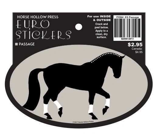 Horse Sticker: Passage Dressage in its package