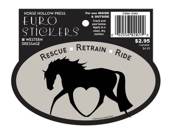 Horse Sticker: Rescue, Retrain, Ride in package 