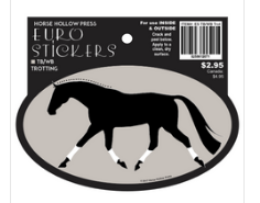 Horse Sticker: Trotting Warmblood in package