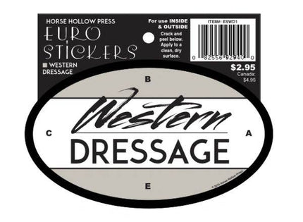 Horse Sticker: Western Dressage in words in package 