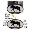 Horse Sticker: showing it in the package and then what it looks like after crack and peel, out of the package.