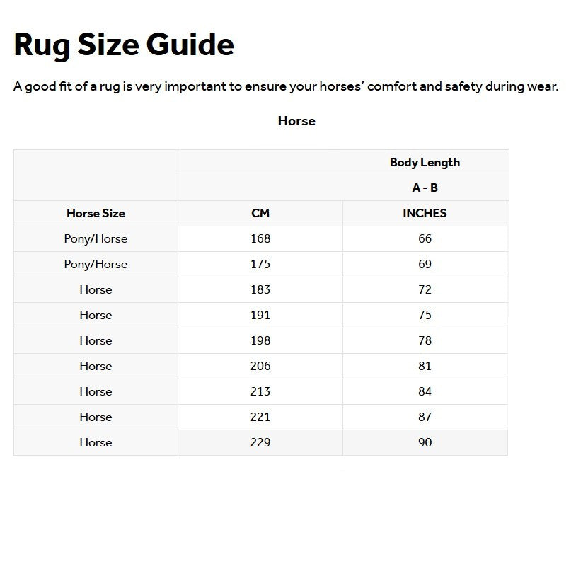 Horseware® Newmarket Fleece Cooler Witney Pink size guide