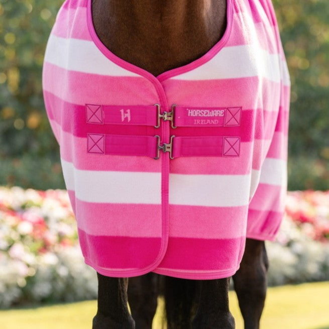 Horseware® Newmarket Fleece Cooler Witney Pink Front closure detail 