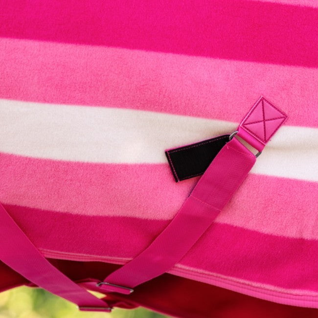 Horseware® Newmarket Fleece Cooler Witney Pink surcingle velcro detail