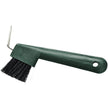 Tough1 Hoof Pick / Brush Combo in hunter green with hole for hanging.