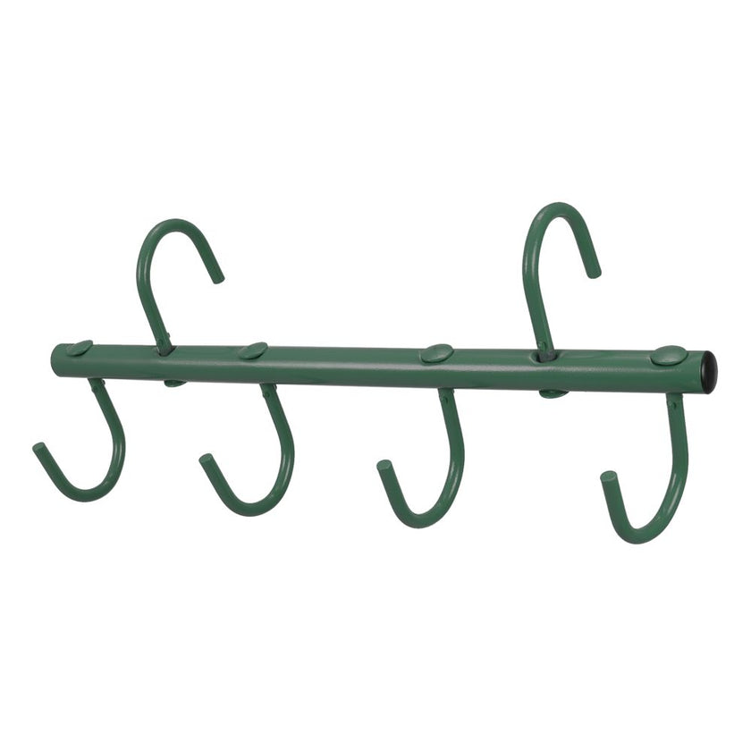 Tough1® Portable 4-Hook Tack Rack in hunter green. 
