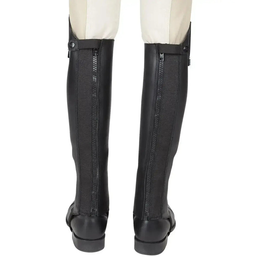 Huntley Equestrian Custom Fit Premium Leather Half Chaps back view of pair