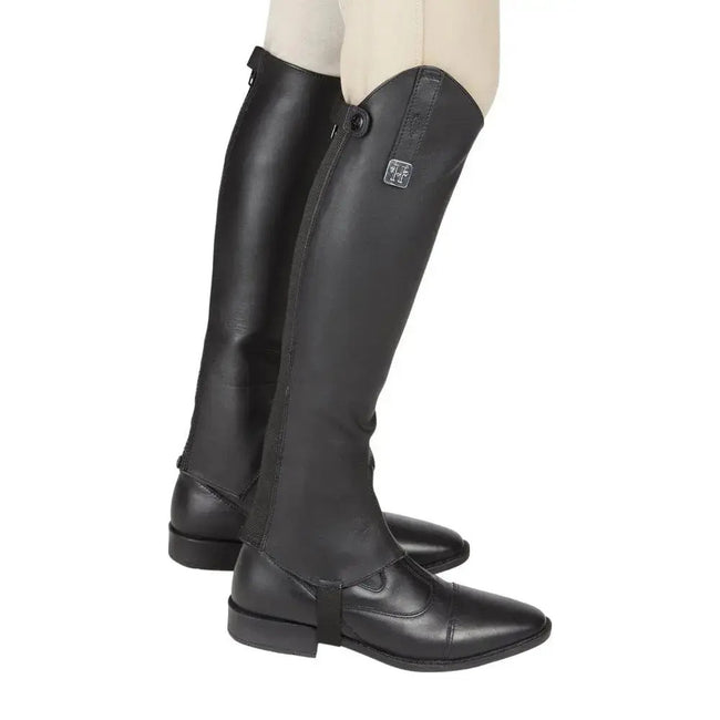 Huntley Equestrian Custom Fit Premium Leather Half Chaps side view