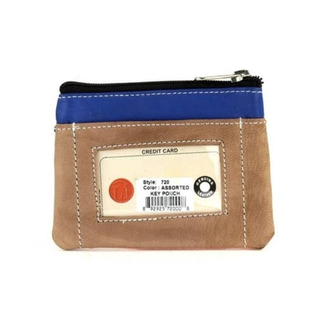 I.D. Window Coin Purse brown and blue