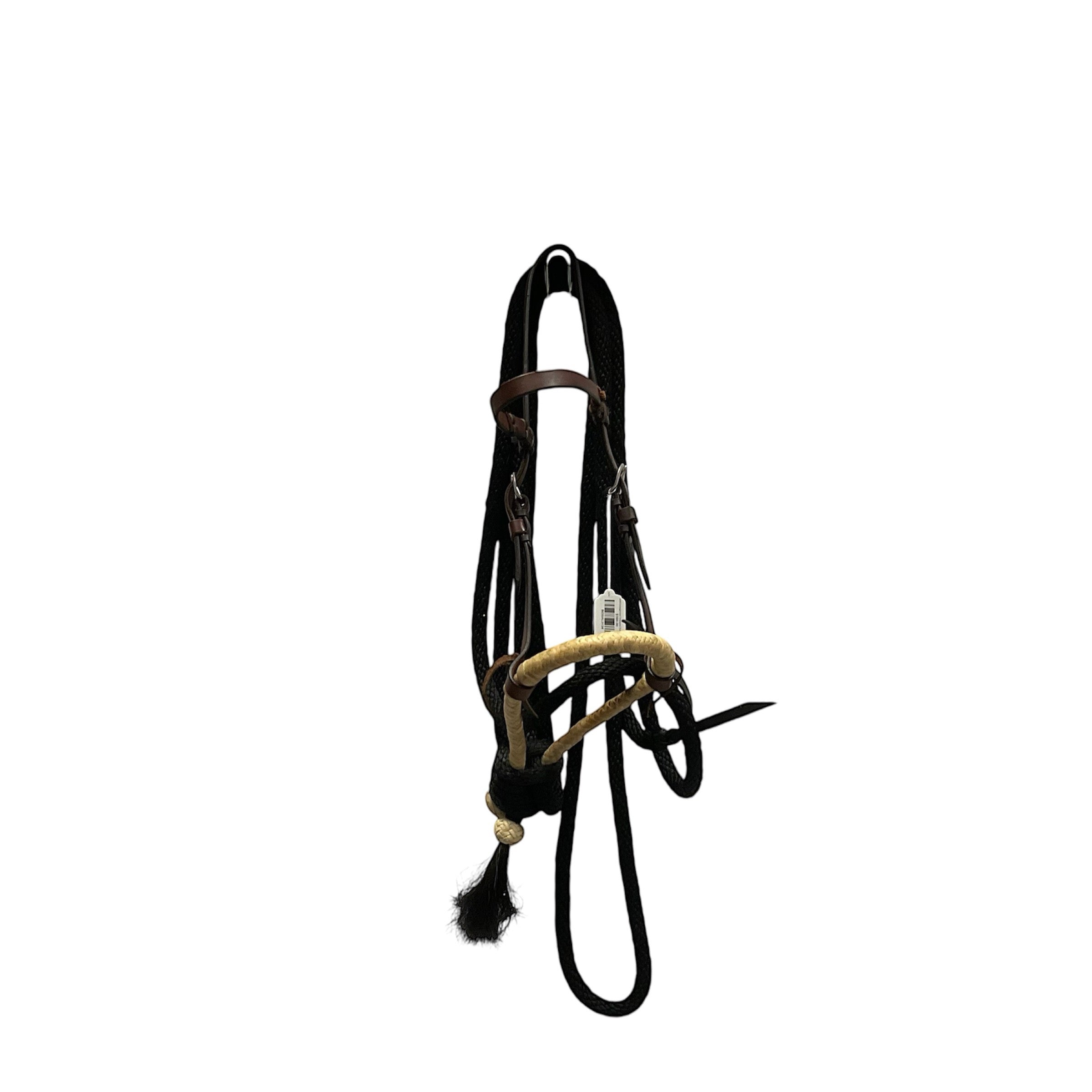 KHS Consignment Champion Turf Headstall Show Bosal with Reins And Horsehair Mecate 3134