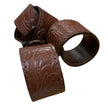 KHS EXCHANGE Tooled Leather Napkin Rings Set of 4