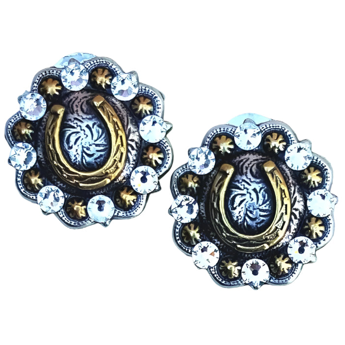 Julie Rose Originals - Horseshoe Swarovski Post Earrings crystal clear