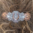 Julie Rose Originals - Western Horseshoe Barrette, Horseshoe Hair Clip 1 shown in hair.