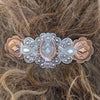 Julie Rose Originals - Western Horseshoe Barrette, Horseshoe Hair Clip 1 shown in hair.