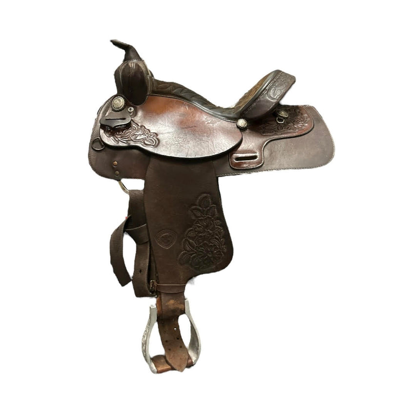 KHS CONSIGNMENT 15 inch Hereford Tex Tan Barrel Saddle