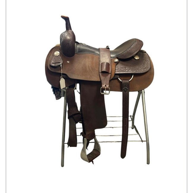 KHS CONSIGNMENT 16.5 INCH Billy Cook Western Trail Saddle with back cinch