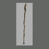 Full view of Walking stick with decorative vine pattern on a gray background
