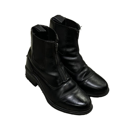 KHS-E Size 3 Eliza Synthetic Zip Paddock Boots in Black