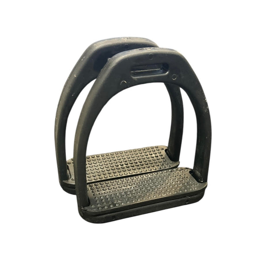 Pair of black equestrian stirrups - KHS-E 4.5